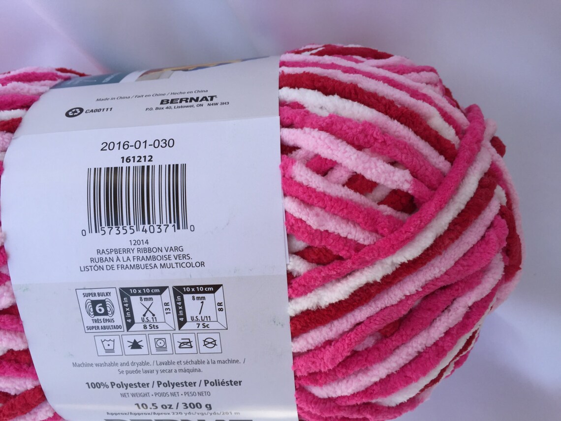 Bernat Blanket Brights RASPBERRY RIBBON VARG 12014220 yds Etsy