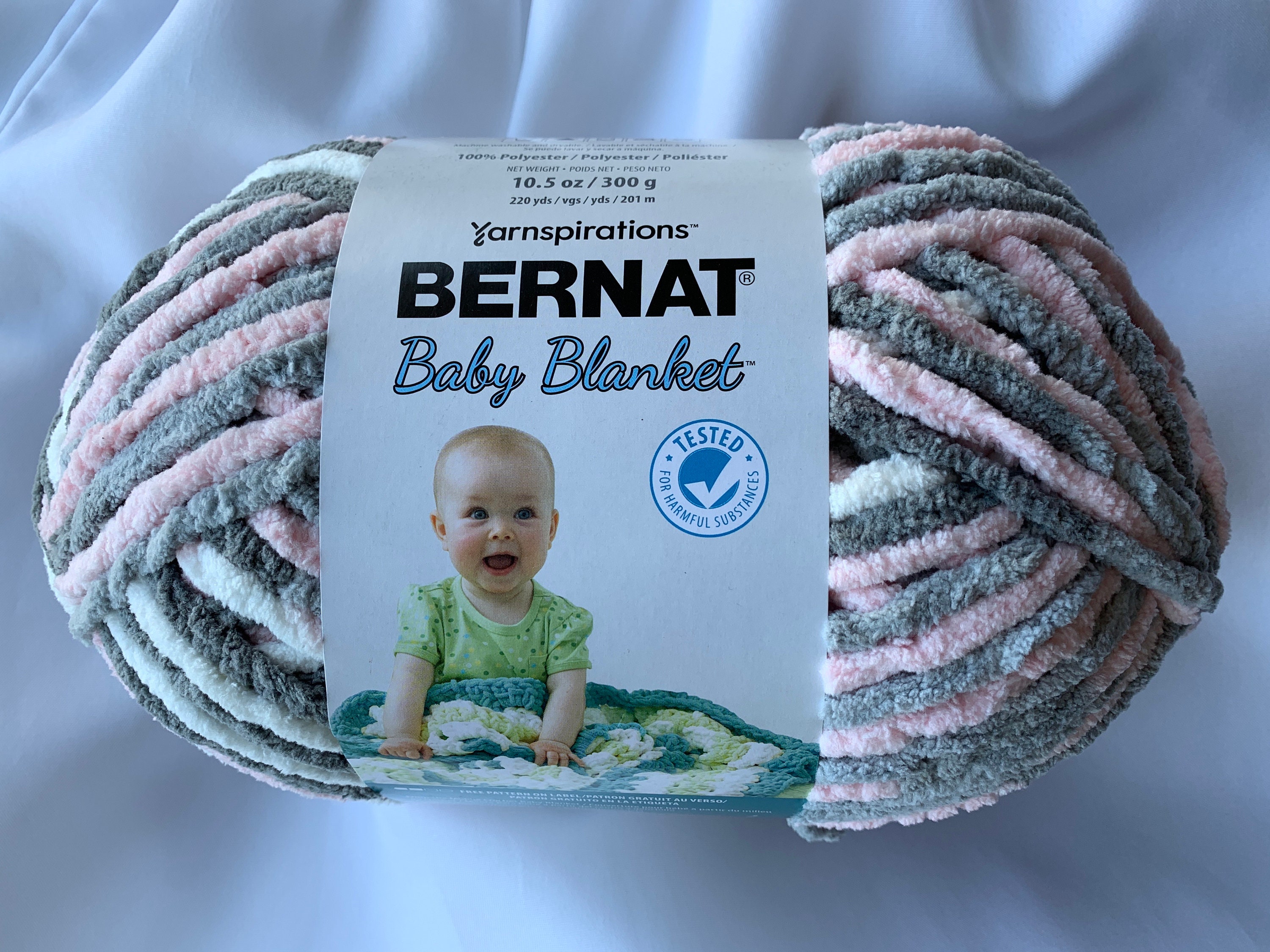 Bernat Blanket Blush Pink Yarn - 2 Pack of 300g/10.5oz - Polyester - 6 Super Bulky - 220 Yards - Knitting/Crochet