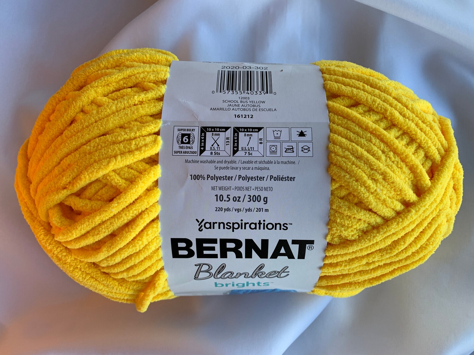 Bernat Blanket Brights SCHOOL BUS YELLOW 12003 Yarn Big 10.5 Etsy