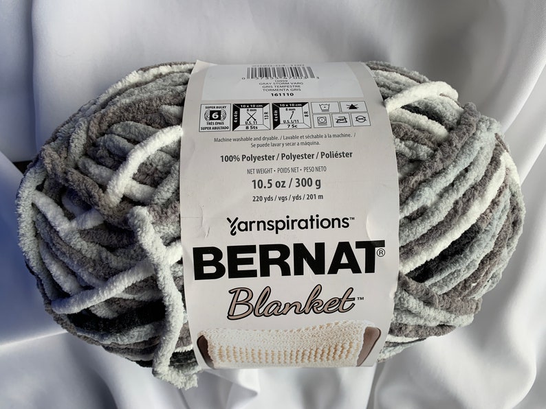 GRAY STORM VARG 10959 Bernat Blanket Yarn220yds10.5 oz300g Etsy