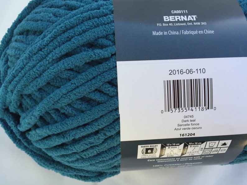 Dark Teal 04745 Bernat Blanket Yarn 10.5 oz Skein Baby Etsy