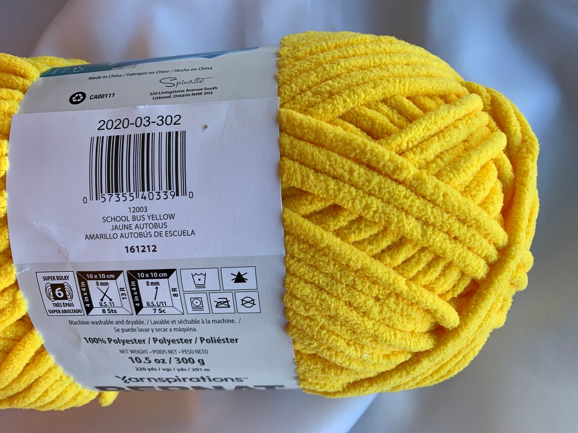 Bernat Blanket Brights SCHOOL BUS YELLOW 12003 Yarn Big 10.5 Etsy