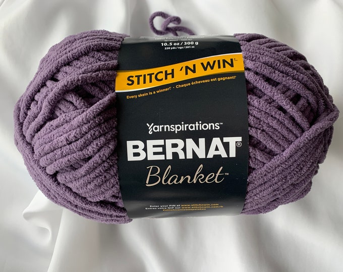 WINTER GRAPE 04806 Bernat Blanket Stitch 'n Win Yarn 10.5 Oz 220yds300g