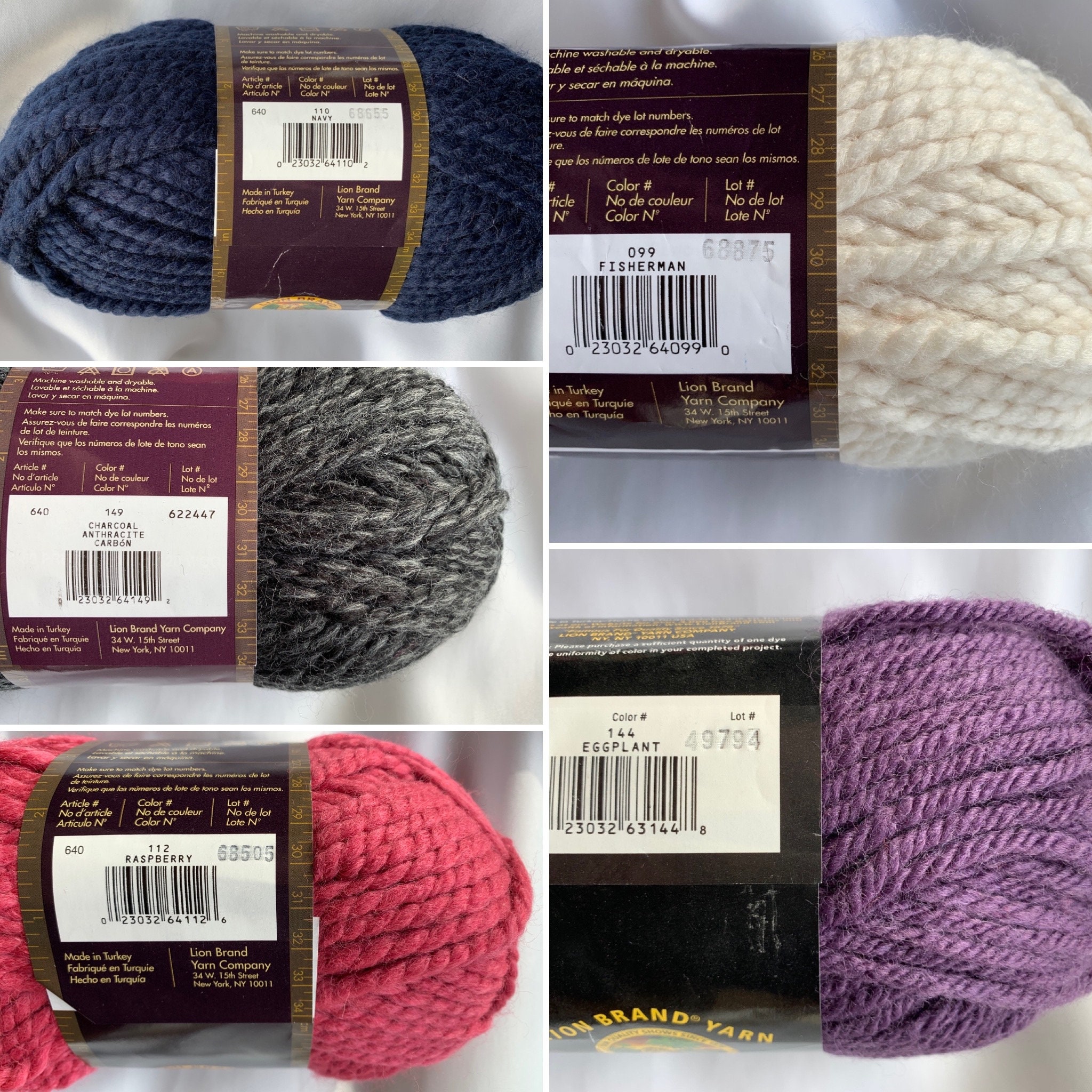 Lion Brand Yarn Fishermen's Wool 3 Pack With Pattern Cards 