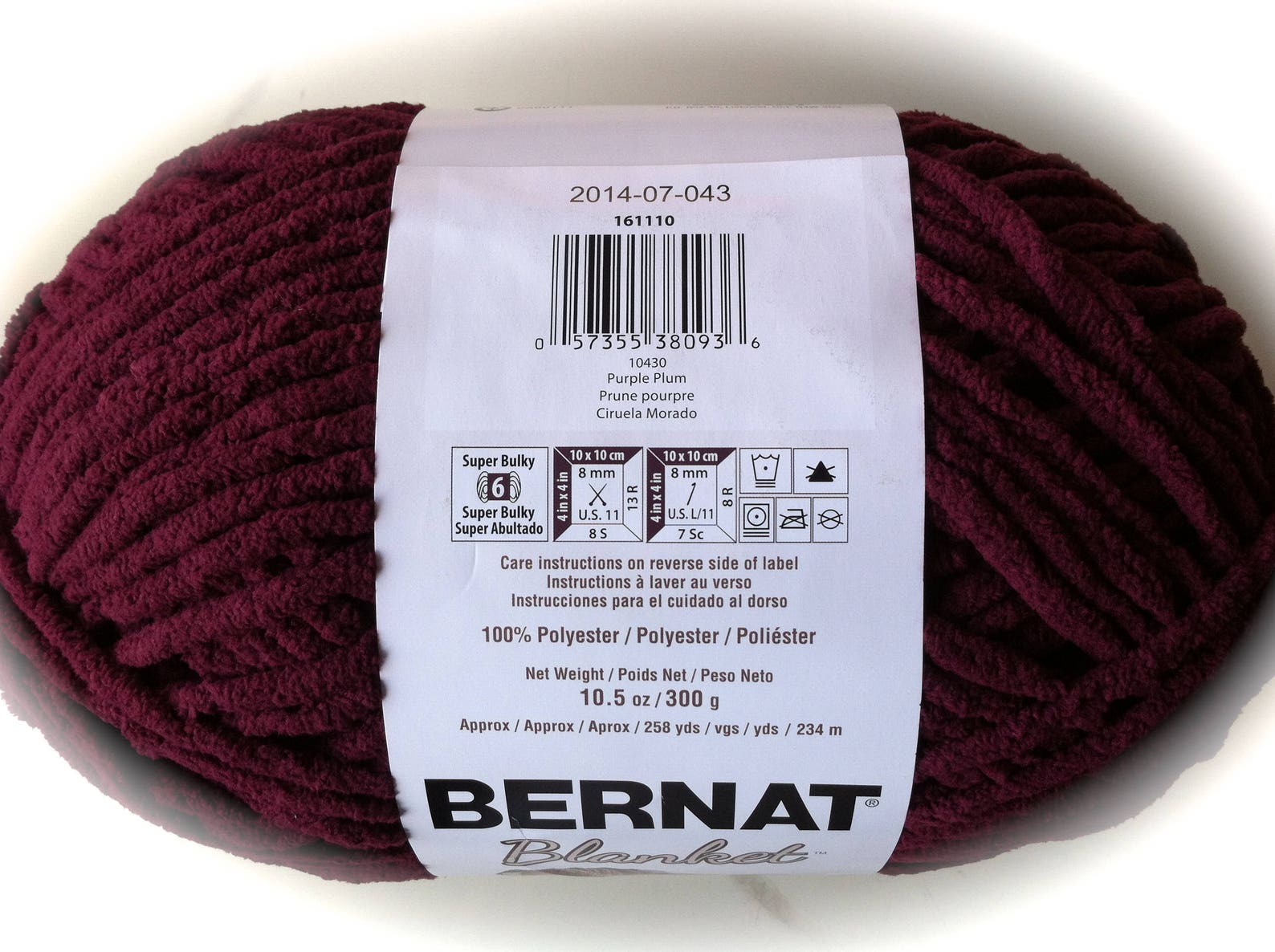 PURPLE PLUM Bernat Blanket Yarn 10430 258yds 10.5 Ozsuper Etsy