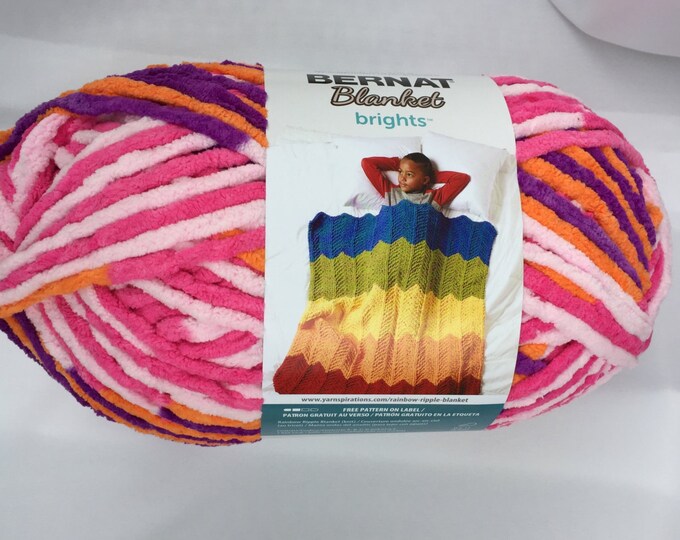 Bernat Blanket Brights JUMP ROPE VARG 12015 Yarn Big 10.5 Oz Skein