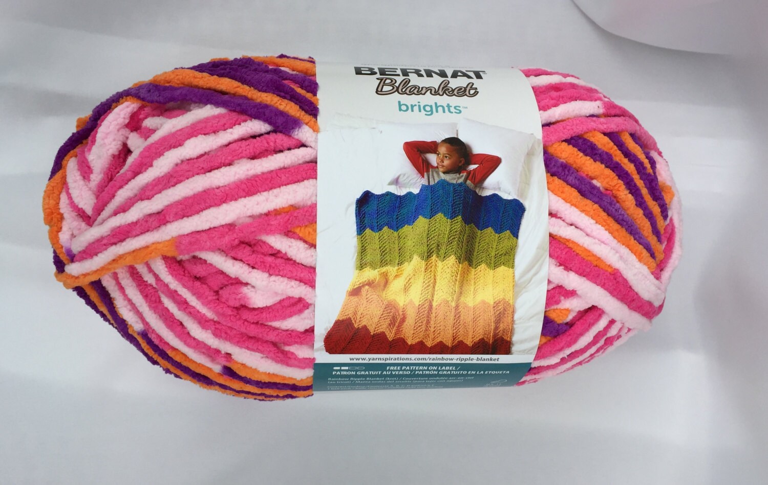 Bernat Blanket Brights JUMP ROPE VARG 12015 Yarn Big 10.5 oz Skein Bernat Blanket Yarn New Colors