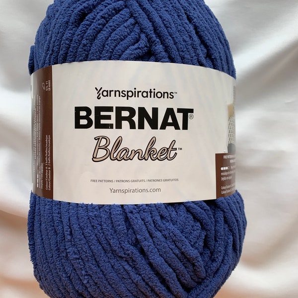 Lapis 10800 Deep Blue Bernat Blanket Yarn 10.5 oz~220 yds Coastal Collection ~ Super Bulky Wt. ~ Navy Blue ~ dcoyshouseofyarn