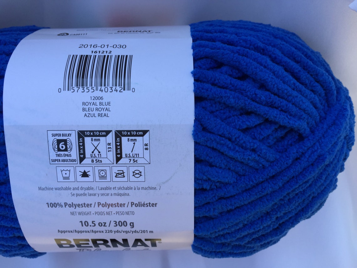 ROYAL BLUE 12006 Bernat Blanket Yarn 10.5 Oz Skein Super Etsy