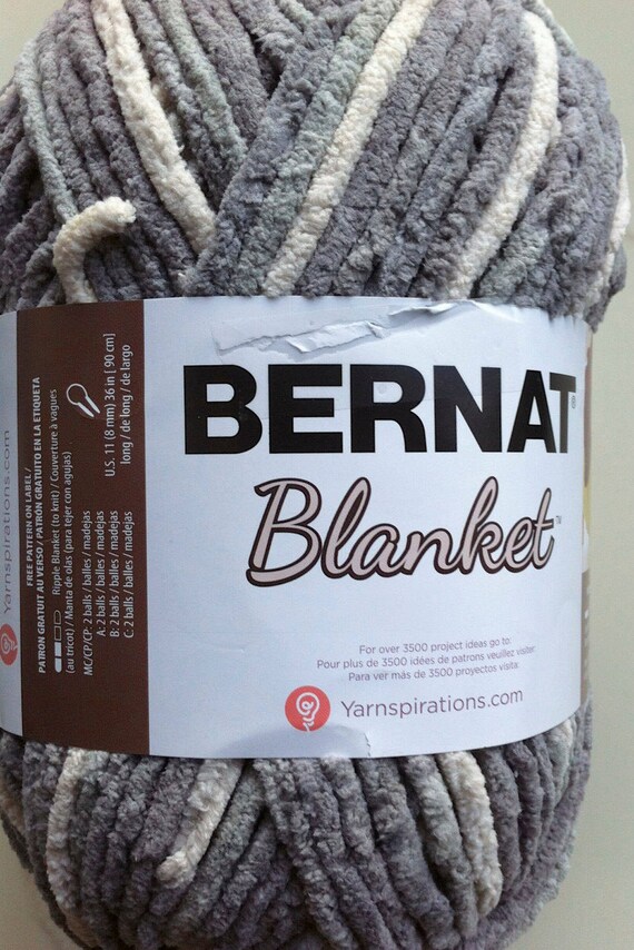 SILVER STEEL 10001 Bernat Blanket Yarn 10.5oz 258 yds Gray Etsy