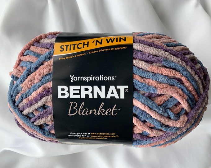 GRAPE ICE 04812 Bernat Blanket Stitch 'n Win Yarn 10.5 Oz 220yds300g