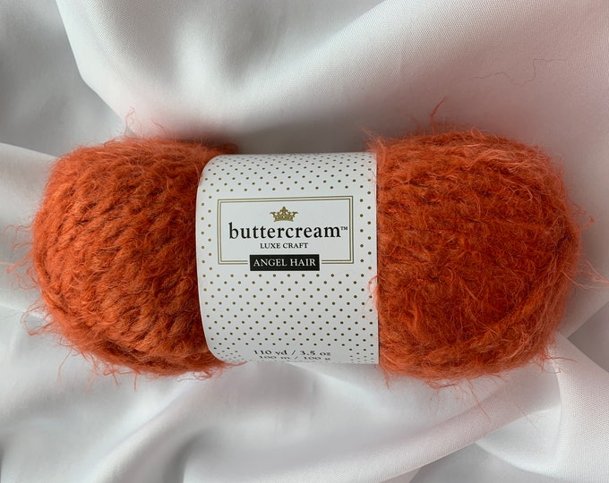 PUMPKIN Angel Hair Yarn Buttercream Luxe Craft 3.5 Oz 120 Etsy