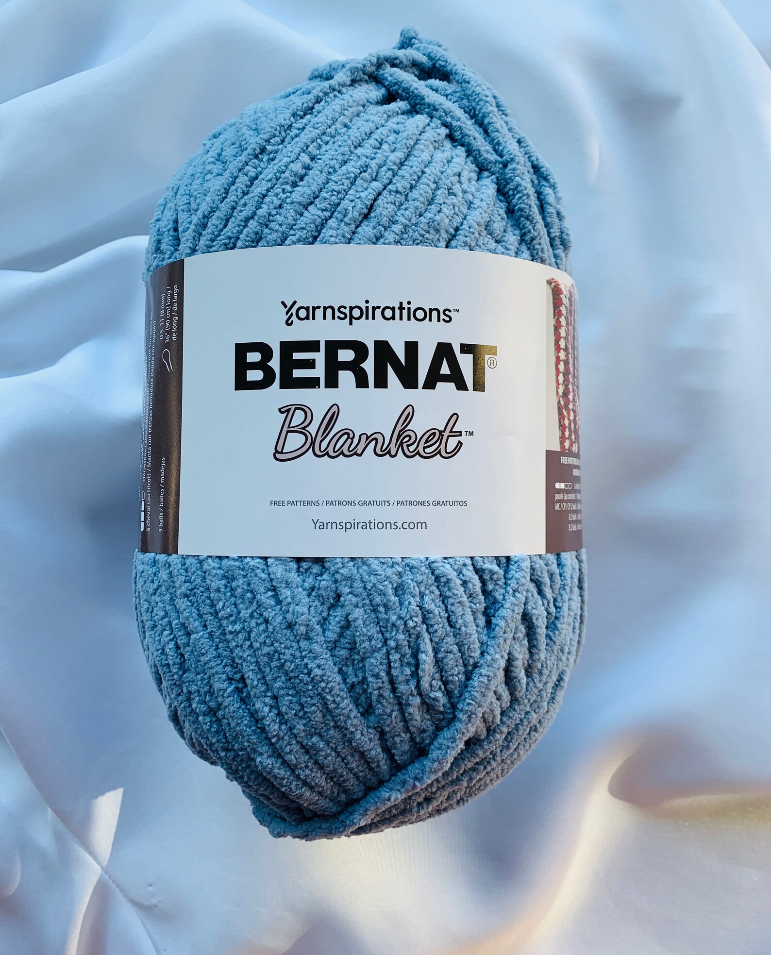 GRAY BLUE 10900 Bernat Blanket Yarn 220yds 10.5 Oz Skein Etsy
