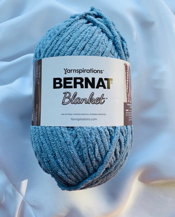 GRAY BLUE 10900 Bernat Blanket Yarn 220yds 10.5 Oz Skein Super Bulky 6  Chenille Dcoyshouseofyarn 