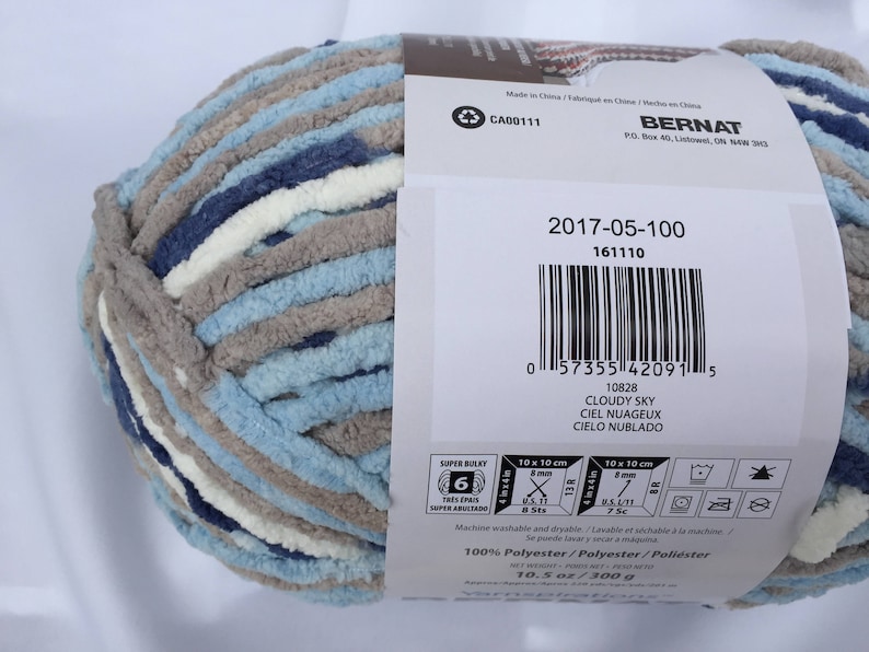 CLOUDY SKY 10828 Bernat Blanket Yarn220yds 10.5 oz Skein Etsy
