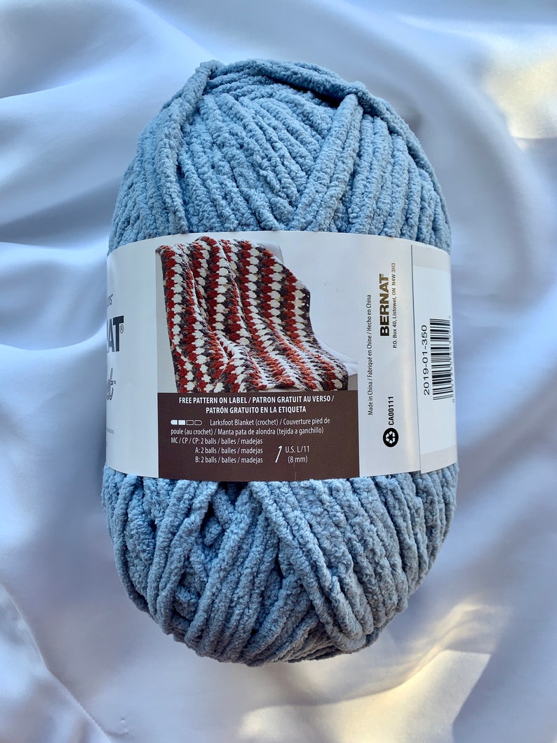 GRAY BLUE 10900 Bernat Blanket Yarn 220yds 10.5 Oz Skein Etsy