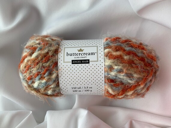 Rust Blue Angel Hair Yarn Buttercream Luxe Craft 3 5 Oz 120 Etsy