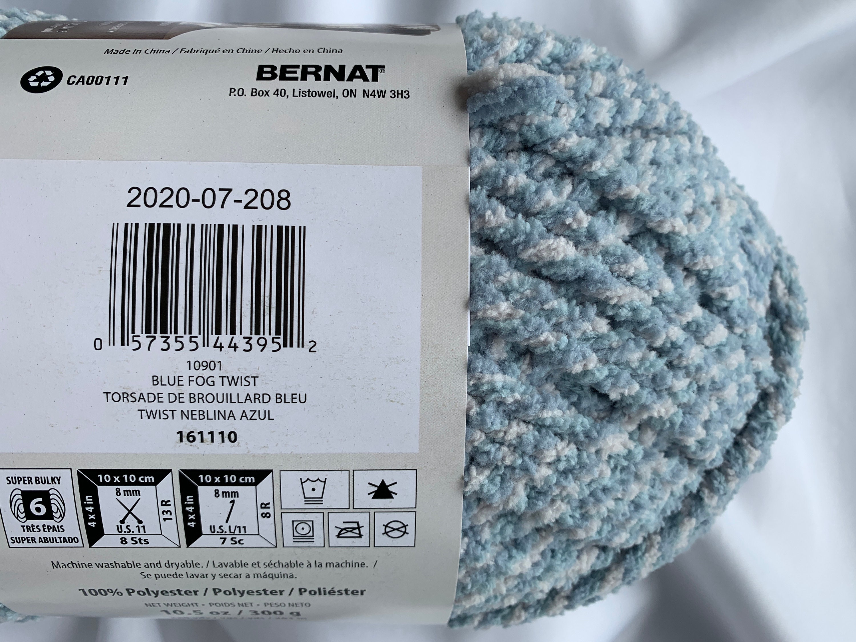 Blue Fog Twist 10901 Bernat Blanket Yarn220yds10.5 oz300g Etsy