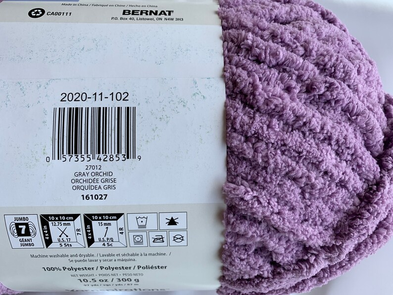 GRAY ORCHID 27012 Bernat Blanket EXTRA 97 Yds 10.5 Oz Skein Etsy