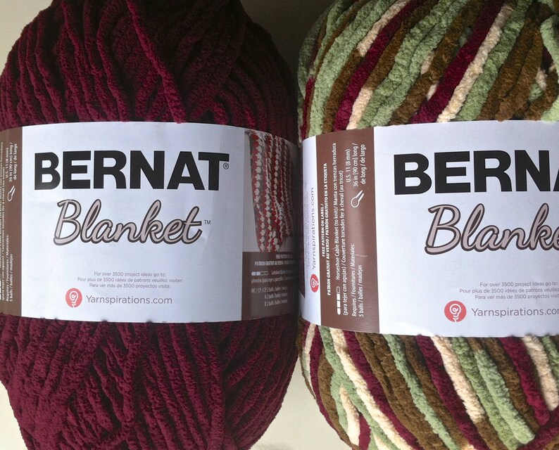 PURPLE PLUM Bernat Blanket Yarn 10430 258yds 10.5 Ozsuper Etsy
