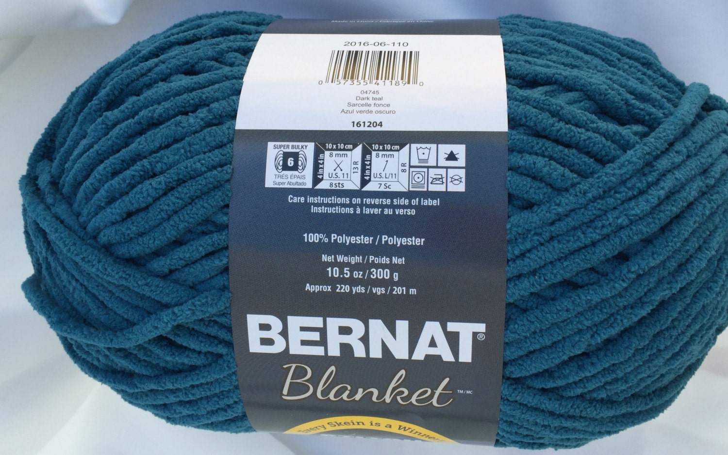 Dark Teal 04745 Bernat Blanket Yarn 10.5 Oz Skein Baby Etsy Canada