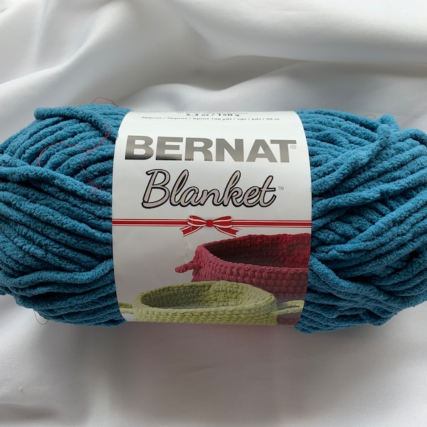 TEAL 02201  Bernat Blanket Yarn 5.3 oz ~150 g ~ 108 yds ~ Super Bulky ~ Older Dyelot ~ Chenille Soft ~ Baby Blanket Yarn dcoyshouseofyarn