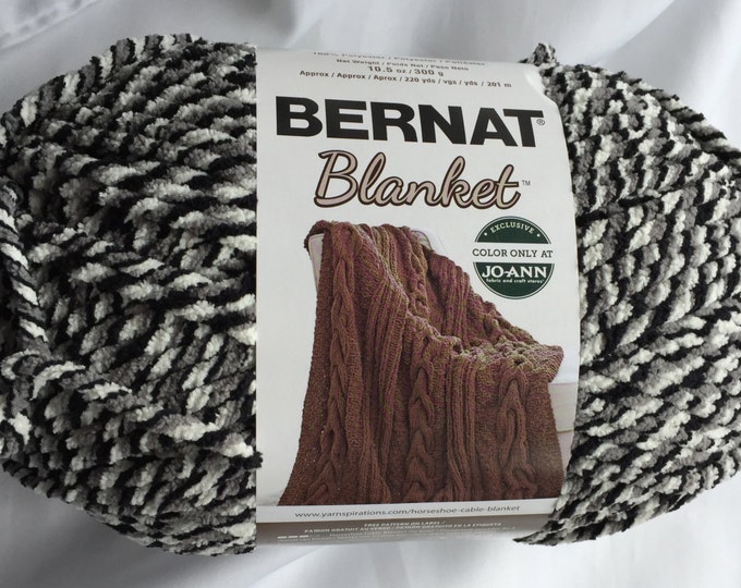 INKWELL 10744 Bernat Blanket Yarn Big 10.5 Oz Skein Black White & Grey