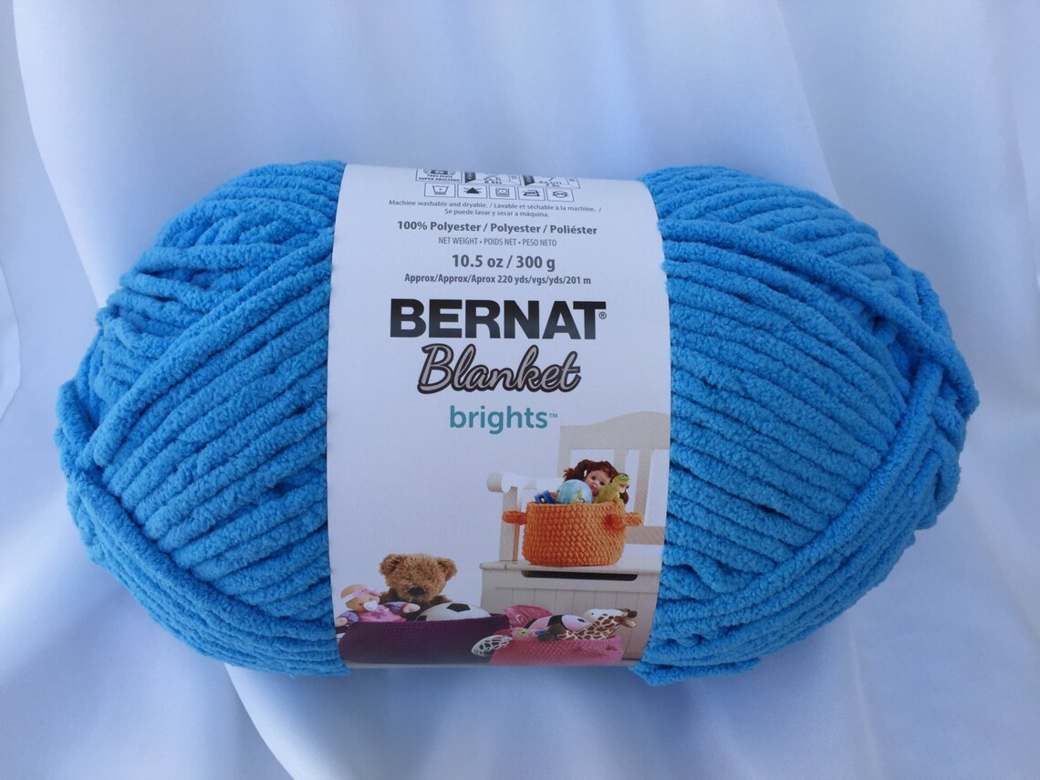 BUSY BLUE 12005 Bernat Blanket Yarn 10.5 Oz Skein Blue Etsy