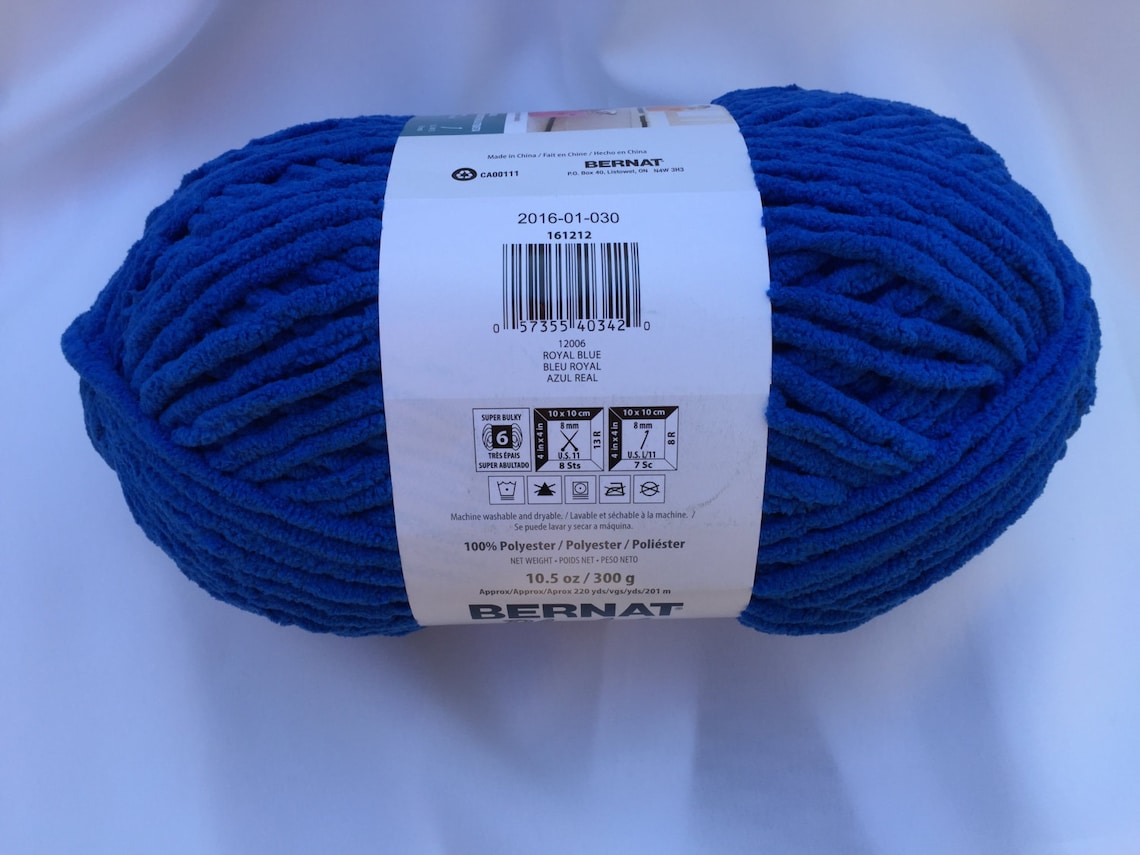 ROYAL BLUE 12006 Bernat Blanket Yarn 10.5 Oz Skein Super Etsy