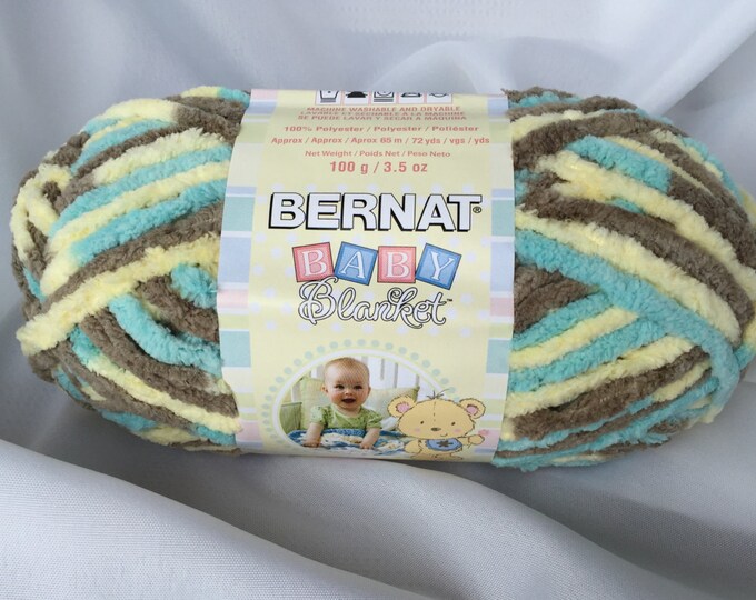 Beach Babe 03735 Bernat Baby Blanket Yarn 3.5 Oz. 100g 72 Yards Chenille Feel Super Bulky 6