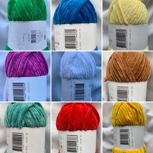 Baby Snuggle Chenille Yarn ~ Hobbi ~ 3.5 oz ~ 131 yds many colors ~Polyester ~ Knit & Crochet ~ Snuggle Soft for Baby dcoyshouseofyarn