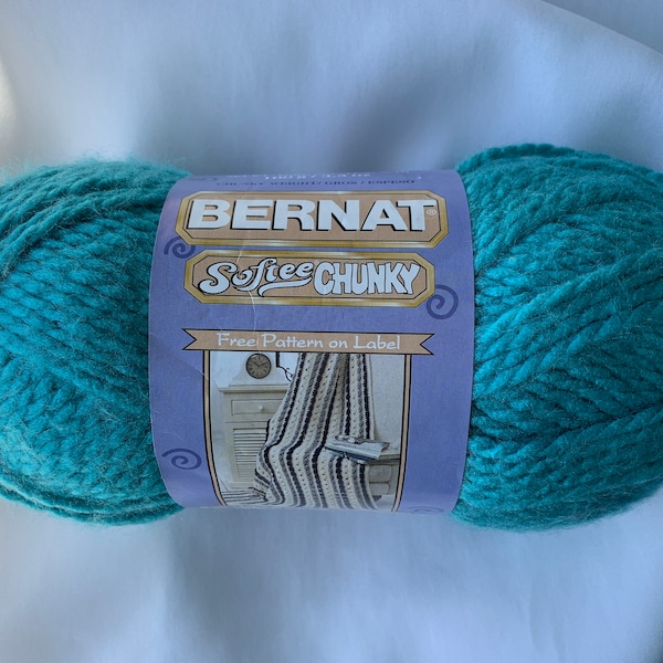 Bernat Softee Chunky AQUA Bulky (5)  3.5 oz ~ 100g approx. 180 yards ~   Acrylic Yarn Crochet and Knitting Supply dcoyshouseofyarn