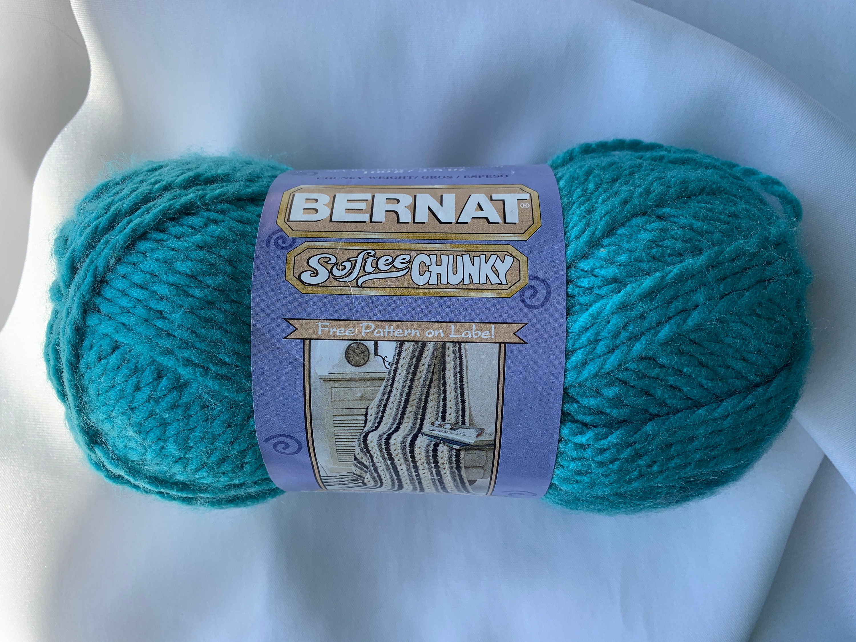 Bernat Softee Chunky Yarn, Lot of 4, Super Bulky, Color: 2 Black & 2 White