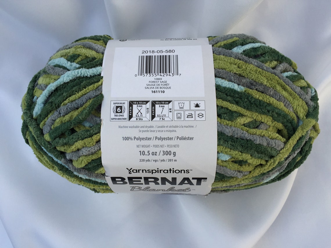 FOREST SAGE 10869 Bernat Blanket Yarn220yds10.5 oz300g Etsy