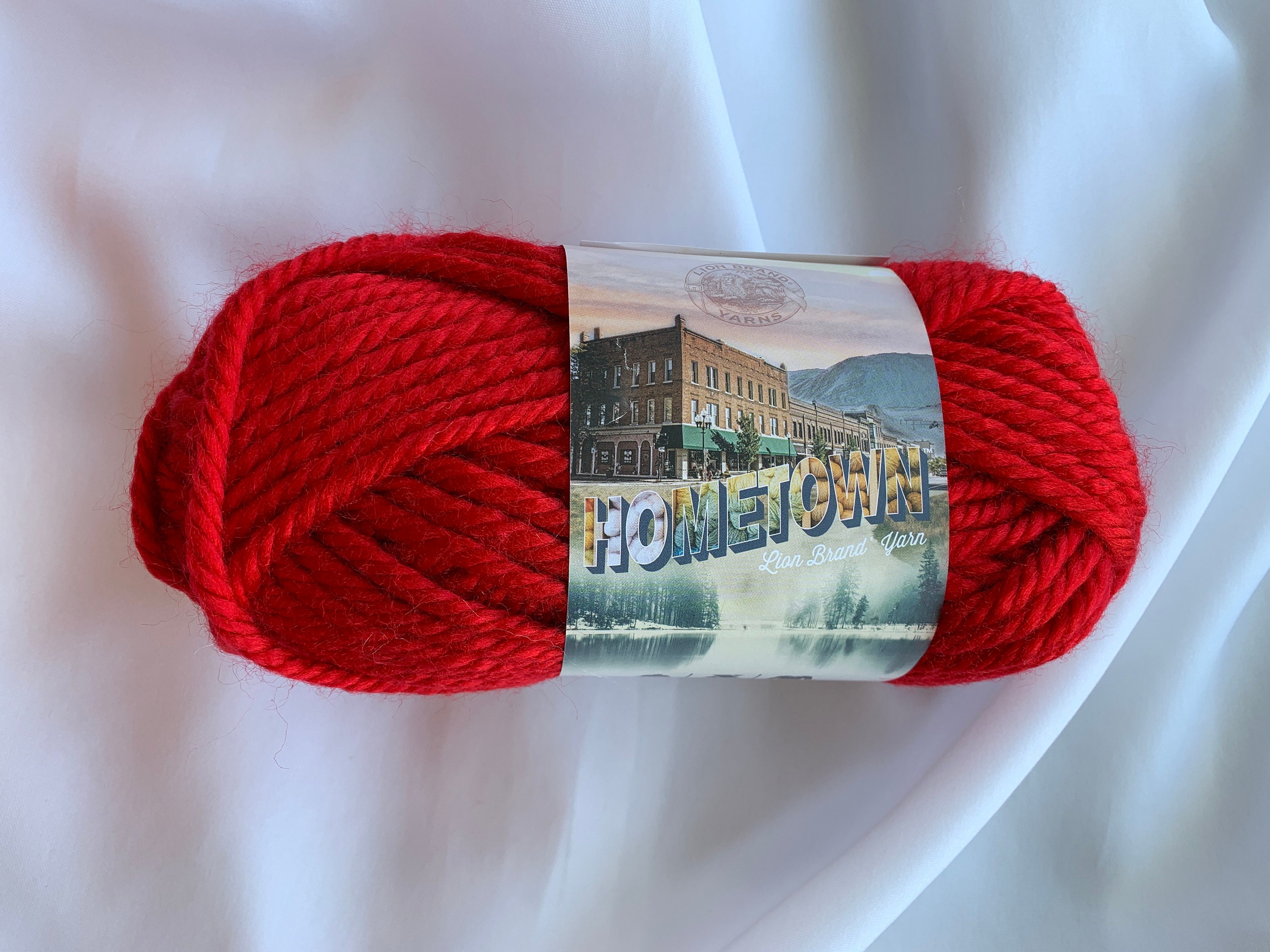 Pack of 3) Lion Brand Hometown Yarn-Cincinnati Red