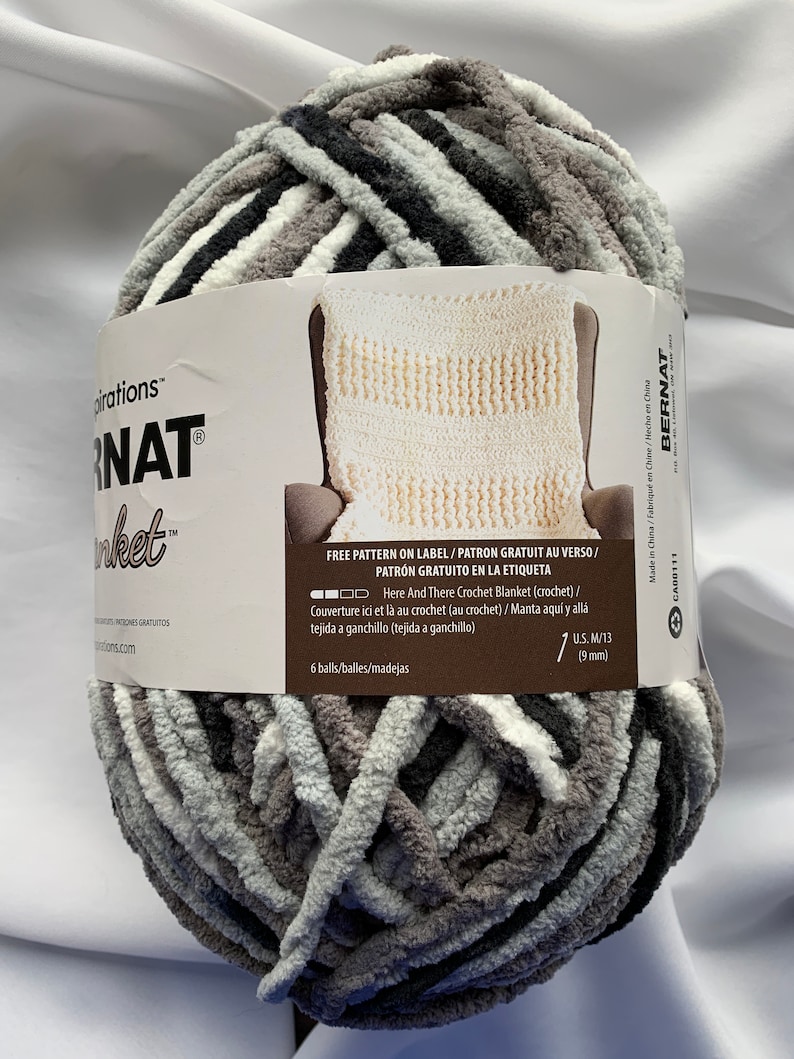 GRAY STORM VARG 10959 Bernat Blanket Yarn220yds10.5 oz300g Etsy