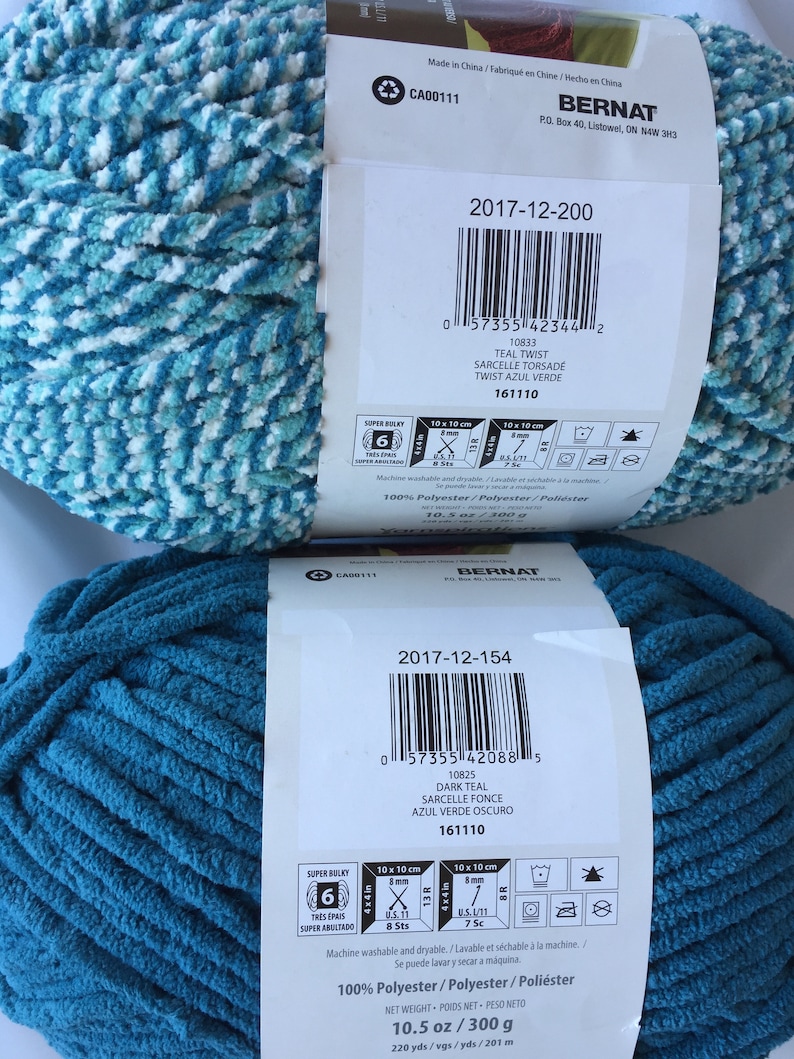 Teal Twist 10833 Bernat Blanket Yarn 10.5 oz Skein Baby Etsy