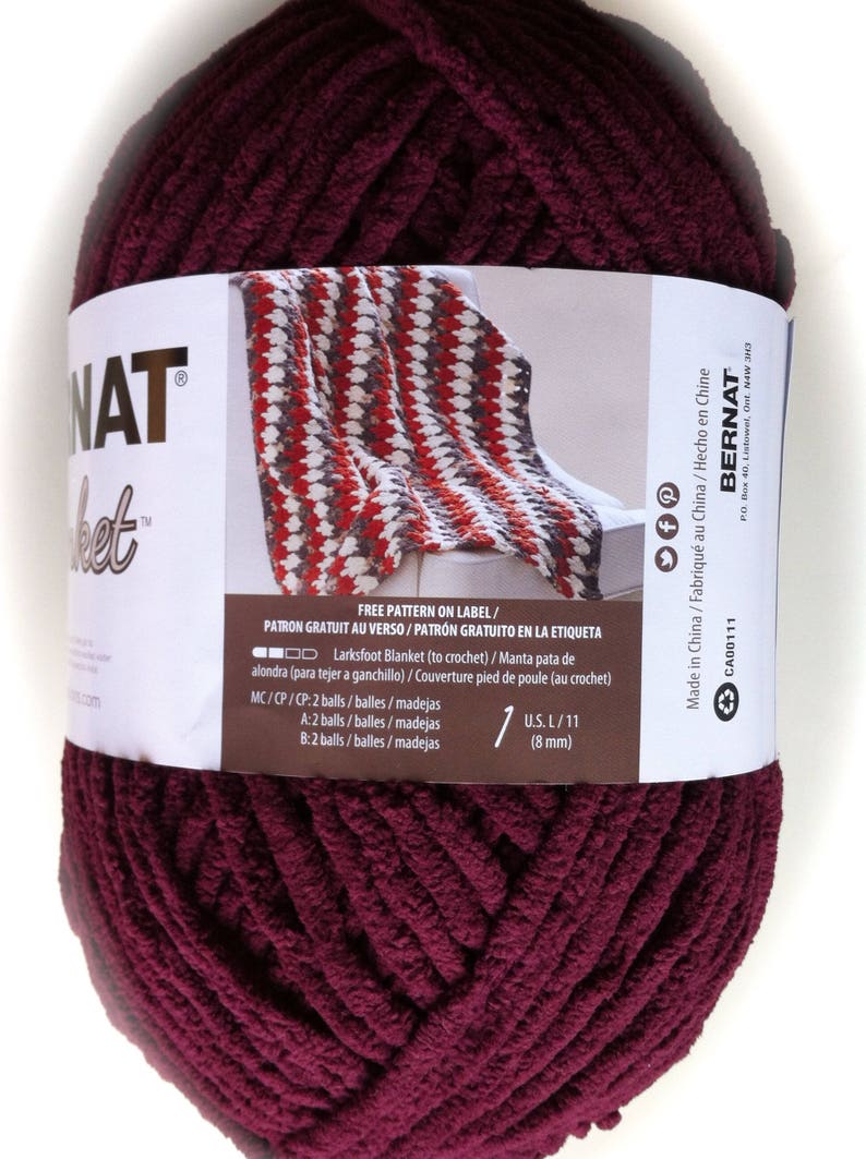 PURPLE PLUM Bernat Blanket Yarn 10430 258yds 10.5 Ozsuper Etsy