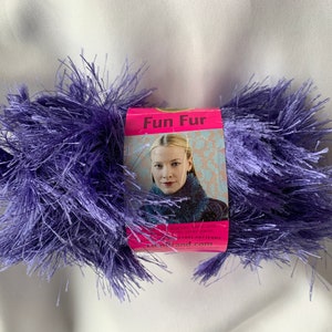 VIOLET Color #191 Fun Fur by Lion Brand Yarn Vibrant Color  Eyelash Yarn ~ Novelty Yarns ~ Uses Hats, Scarves, Cuff Trim dcoyshouseofyarn