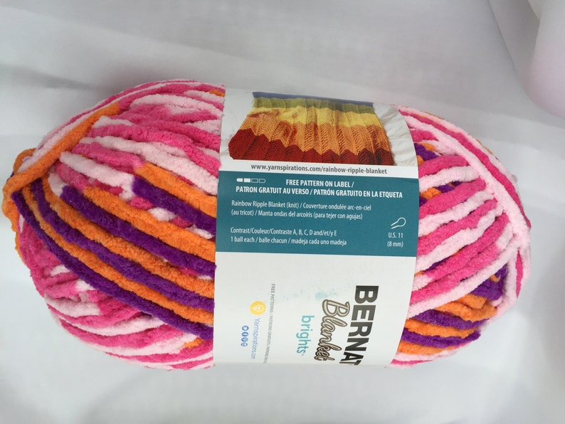 Bernat Blanket Brights JUMP ROPE VARG 12015 Yarn Big 10.5 Oz Etsy