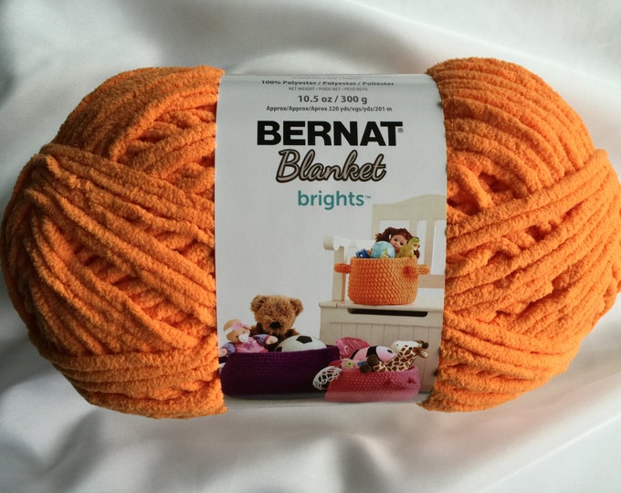 CARROT ORANGE 12002 Bernat Blanket Brights 10.5 Oz Skein Bernat Blanket