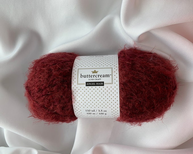 Angel Hair BURGUNDY Yarn Buttercream Luxe Craft 3.5 Oz 110 Etsy