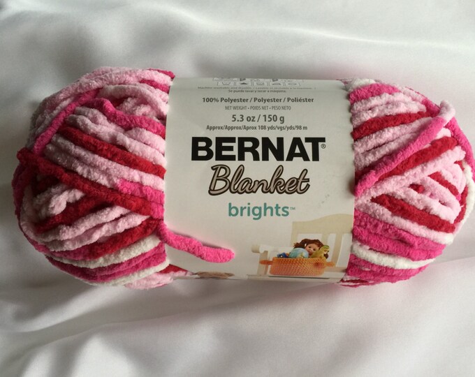 RASPBERRY RIBBON VARG 13014 Bernat Blanket Brights 150g Etsy