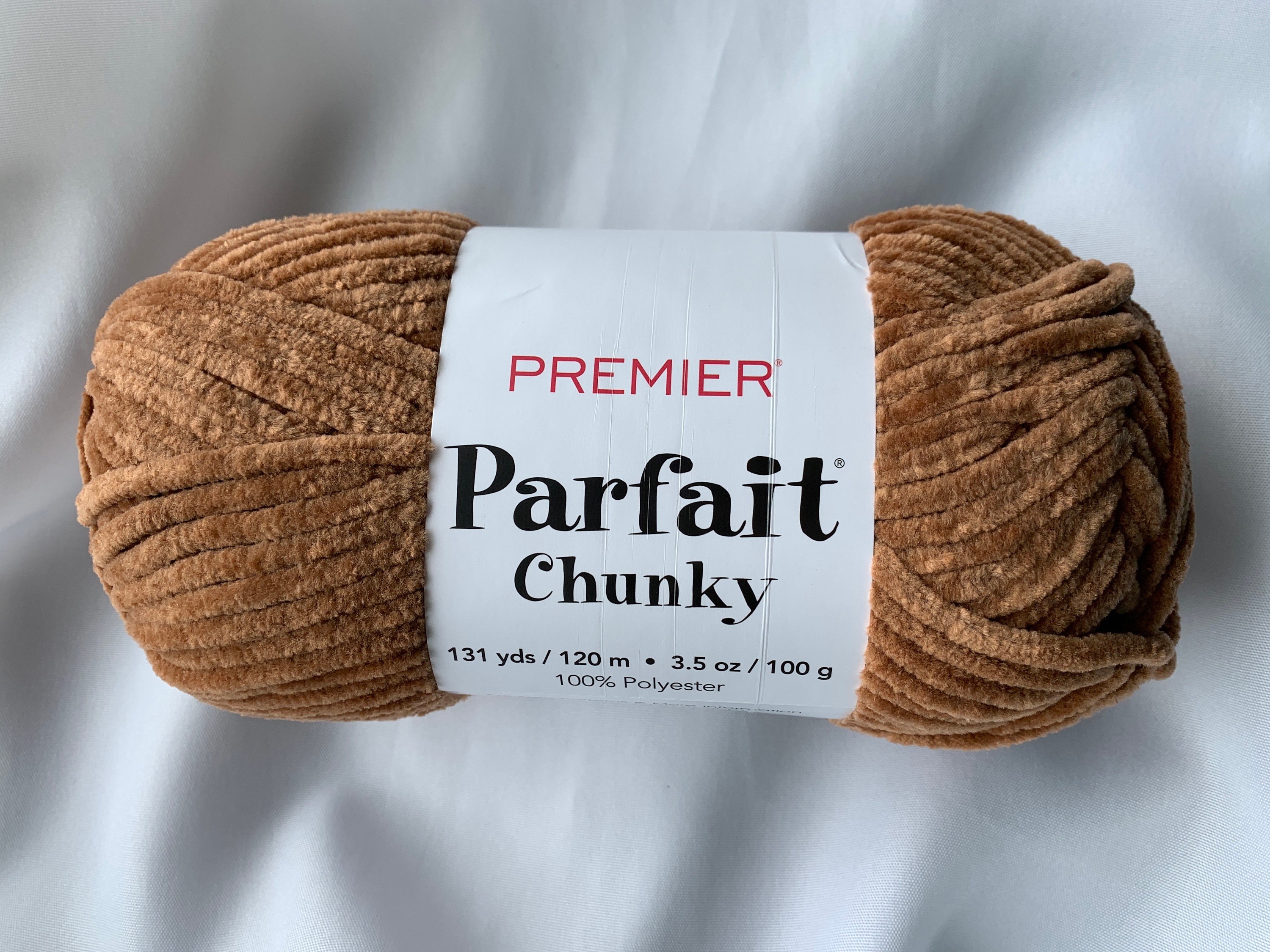 Premier Parfait Chunky Teddy Bear 1150-36 ~ 131 yds ~ 3.5 oz. Super Bulky 6  wt Brown Chenille Yarn ~ 100% Polyester ~ dcoyshouseofyarn