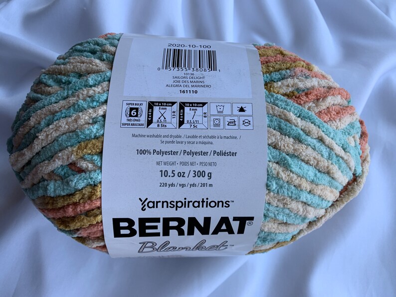 SAILORS DELIGHT Bernat Blanket Yarn 10136 10.5oz Skein 220 Etsy