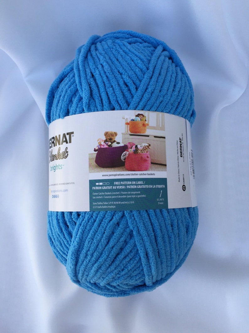BUSY BLUE 12005 Bernat Blanket Yarn 10.5 oz Skein Blue Etsy