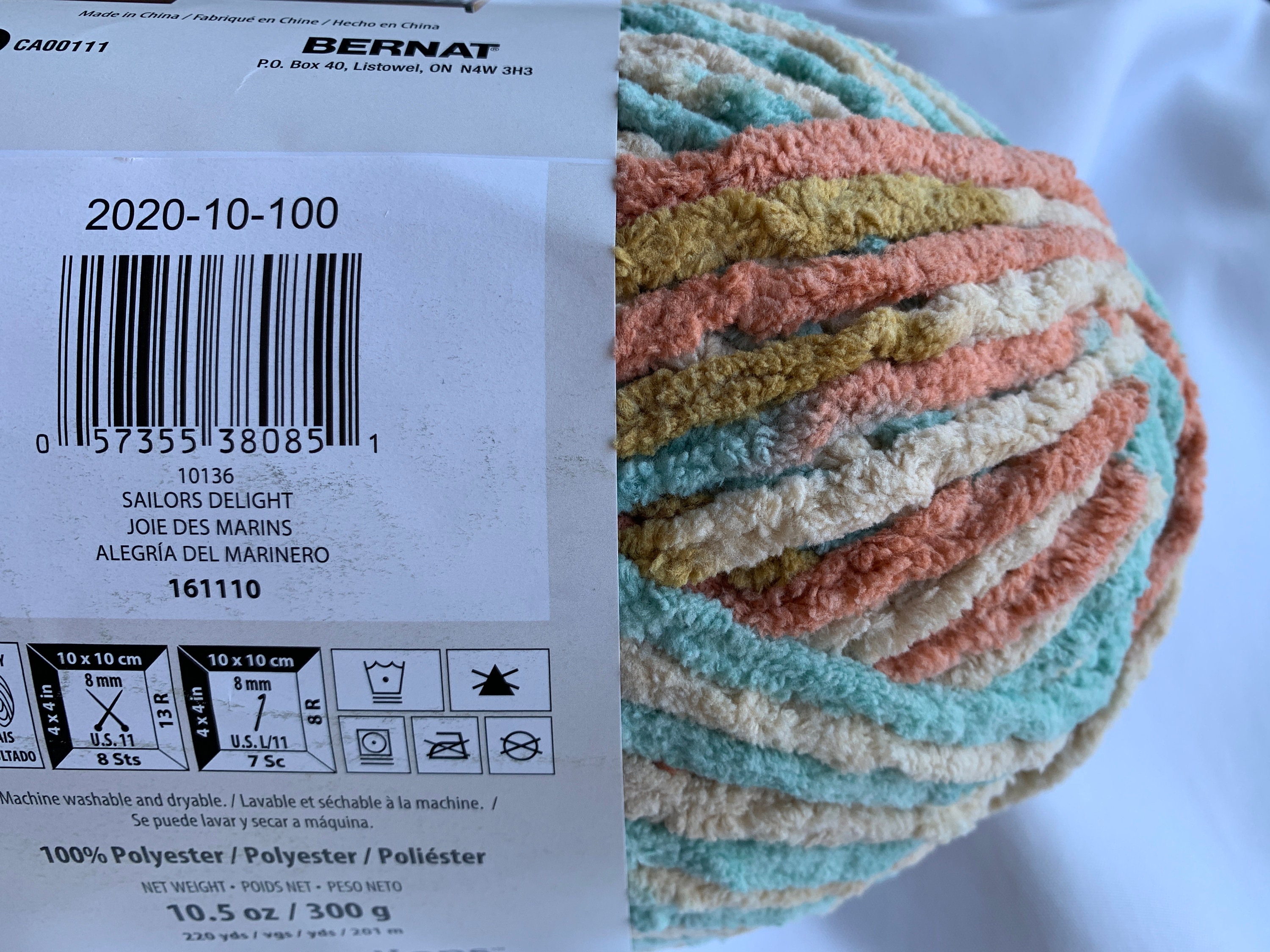 Bernat Blanket Bb 2 Pack, Multi Color Yarn, Stripes, Sailor's Delight