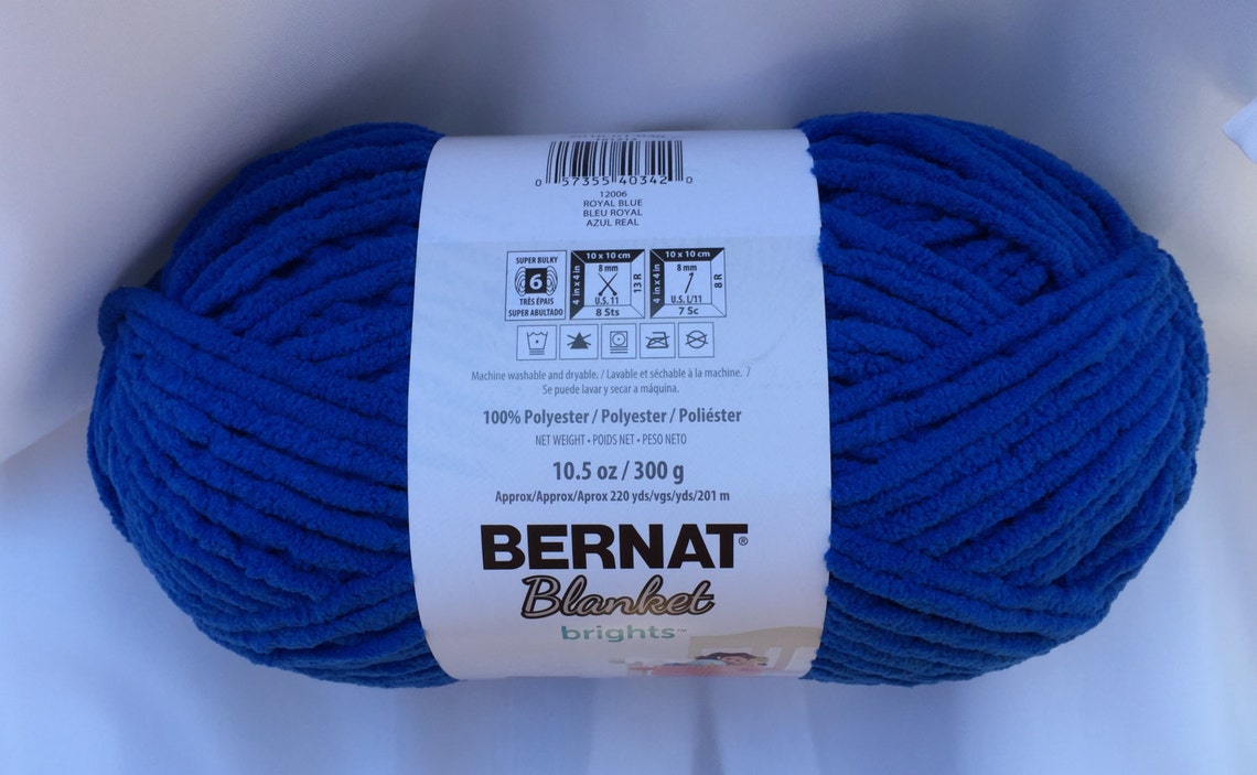 ROYAL BLUE 12006 Bernat Blanket Yarn 10.5 Oz Skein Super Etsy