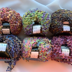 Plymouth Yarn BOBOLI  Italian Collection 71 yds/50g   Boucle Yarn, Multi - Colors dcoyshouseofyarn