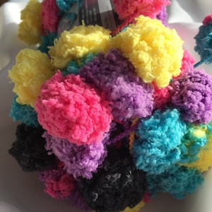 Party Mix Pomp-a-Doodle Yarn: Colorful Bright Large Pompoms